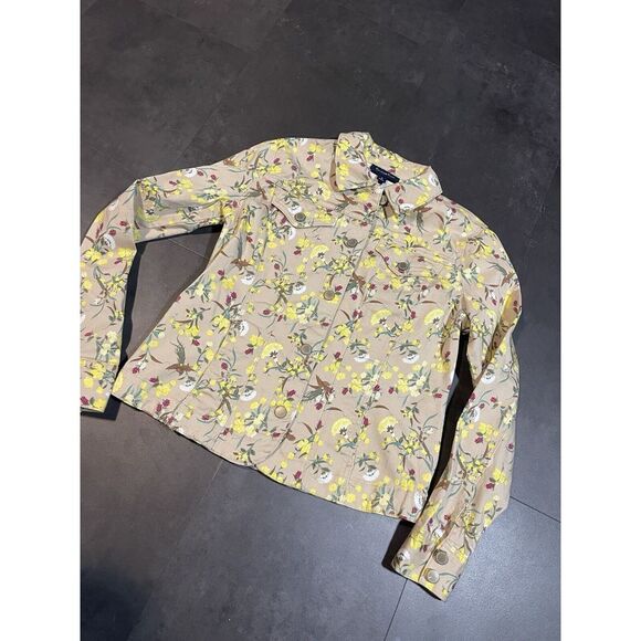 Charter Club Paisley Button‎ Up Multicolor Jacket Cotton Blend Size S S-305 - Picture 1 of 7
